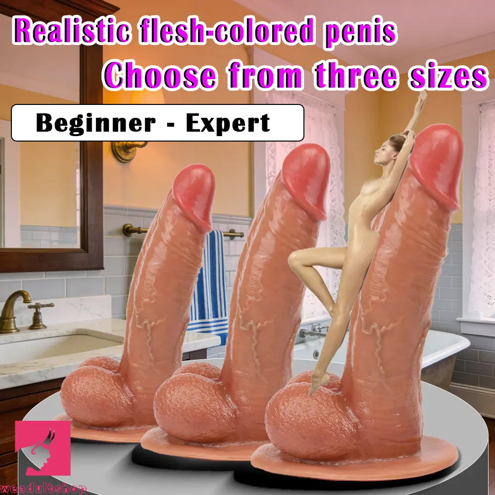 8.26in 9.84in 11in Realistic Feeling Silicone Big Soft And Bendable Anal Dildo