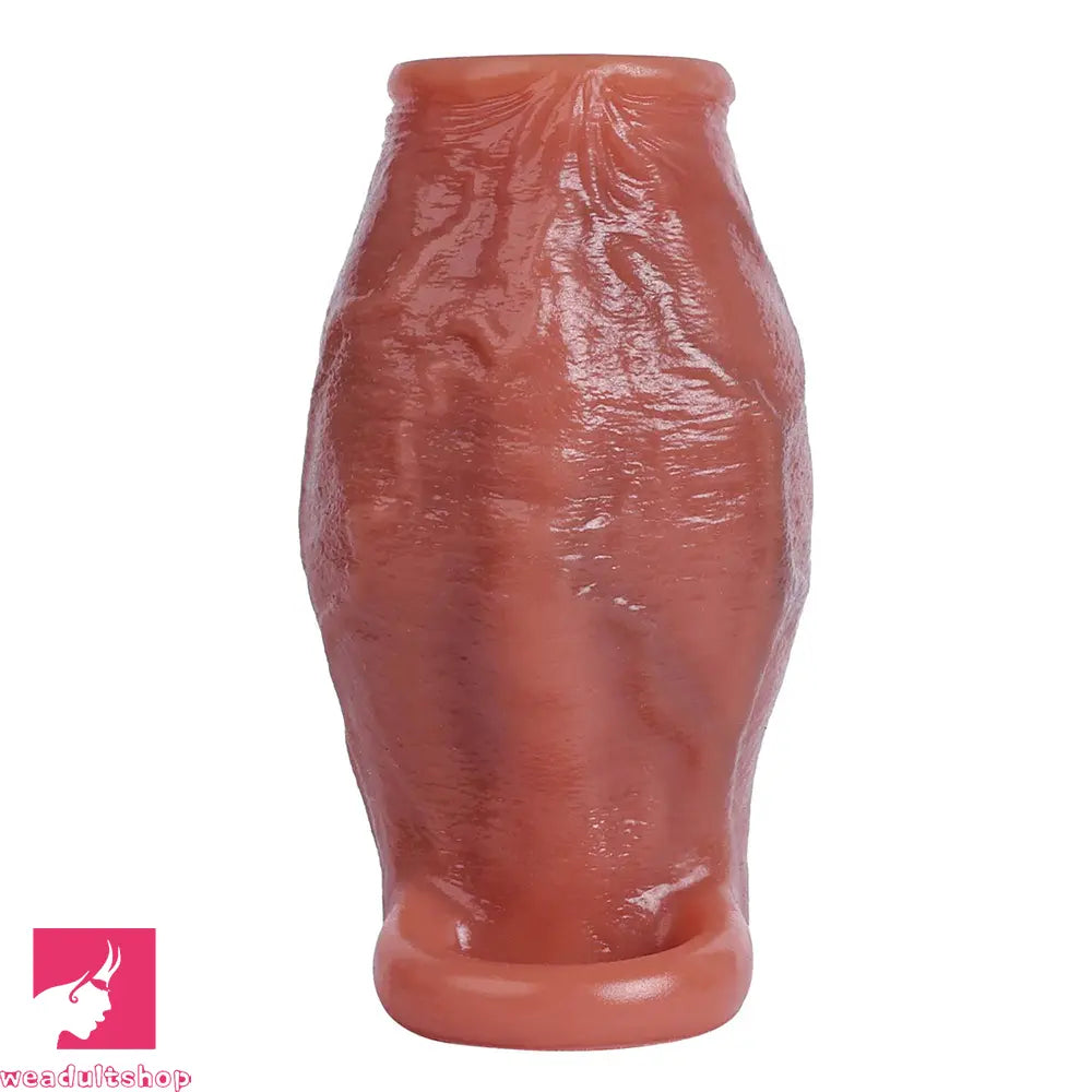 3.15in 3.54in 3.94in Realistic Veins Dildo Sleeve With Cock Ring Hollow Design
