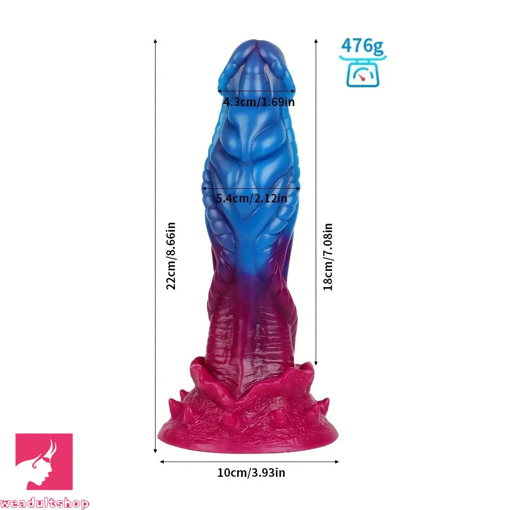 8.66in Realistic Dragon Dildo Silicone Large Anal Dildo For Vaginal Clit