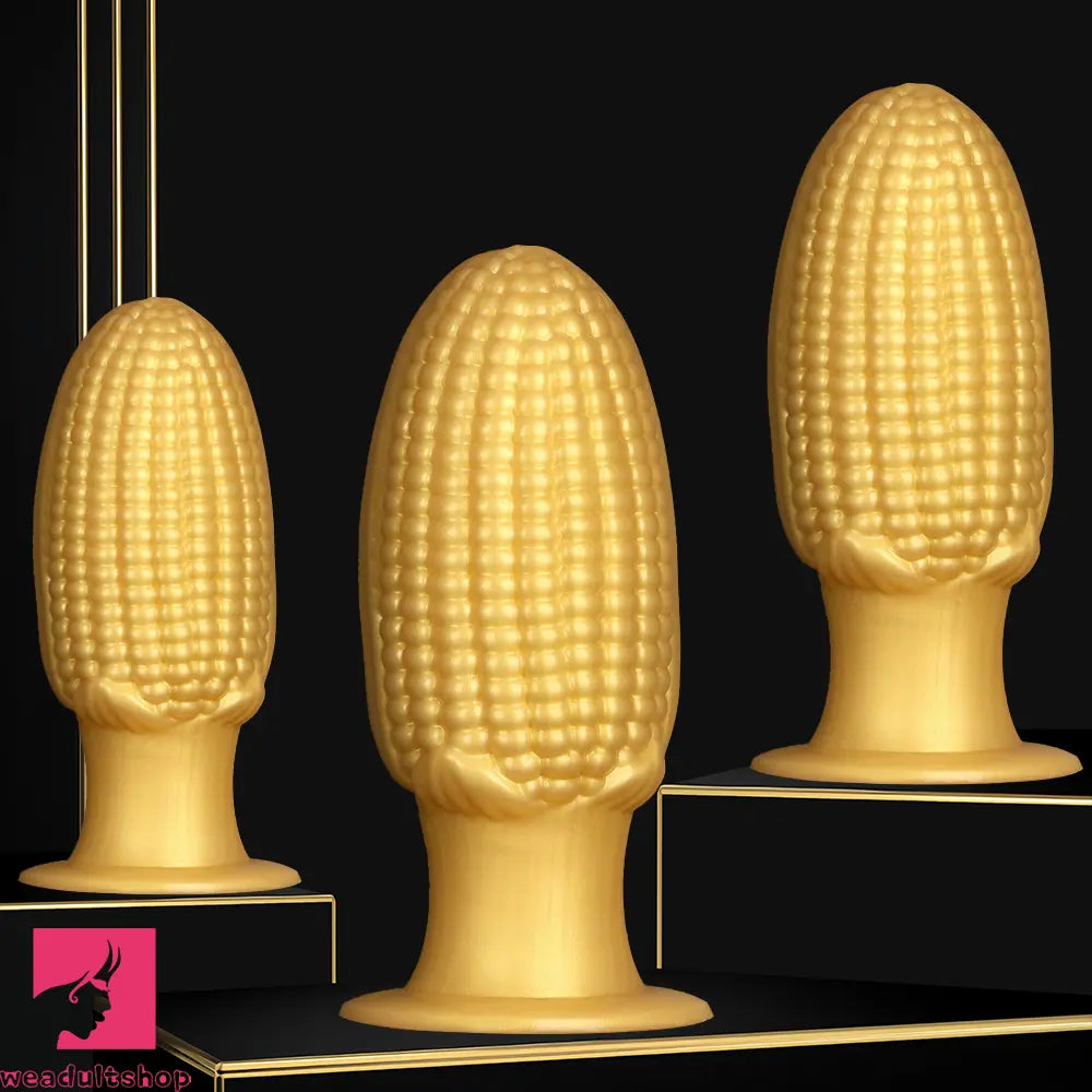 5.9in 6.7in 8.07in Liquid Silicone Thread Granules Soft Corn Gold Cock Dildo