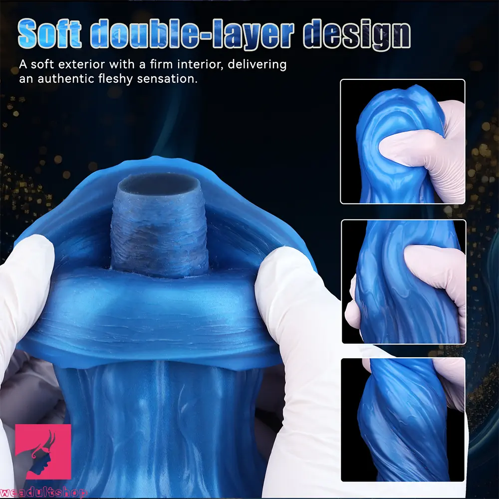 10.15in Double Layer Three Heads Silicone Knot Dildo For Women Pleasure