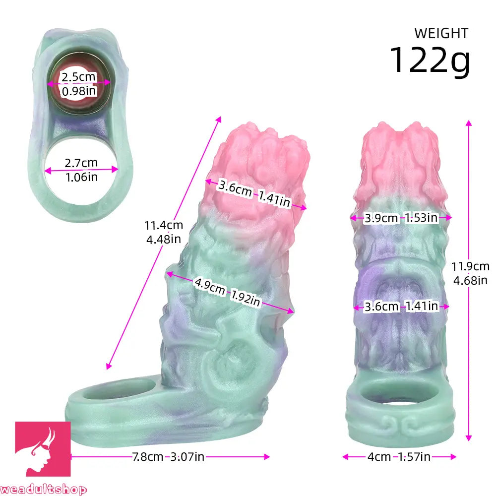 4.68in Crimson Sprout SHAZ-3015 Fantasy Hollow Dildo Sleeve Extension