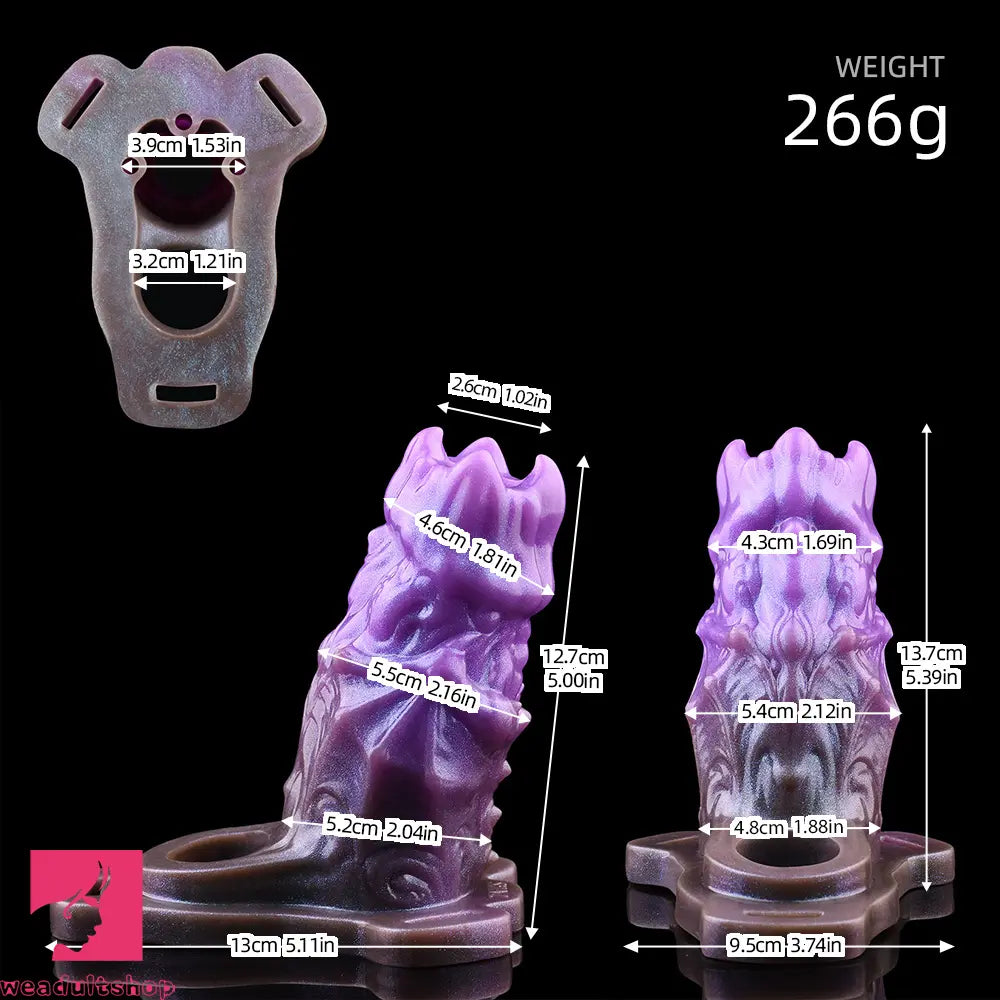 5.39in Scary Dragon Beast Creature Hollow Dildo Sleeve With Cock Ring