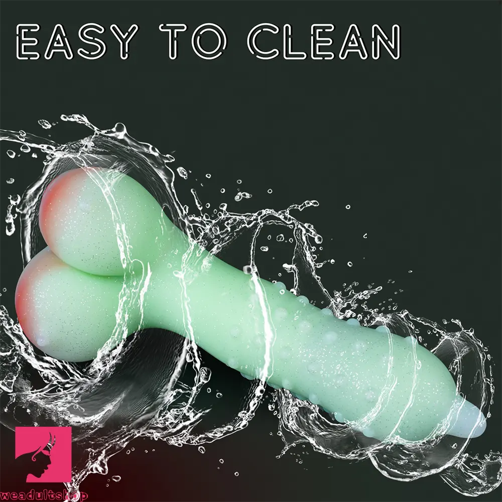 8.07in Spiked Liquid Silicone Soft Monster Dildo Penis Simulator Cock