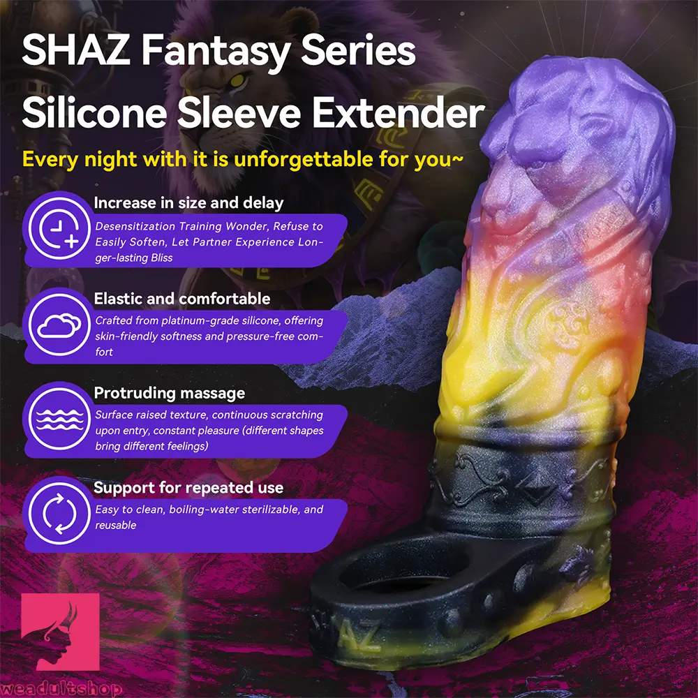 4.92in Fantasy Odd Small Silicone Soft Dildo Sleeve Cock Extender Toy