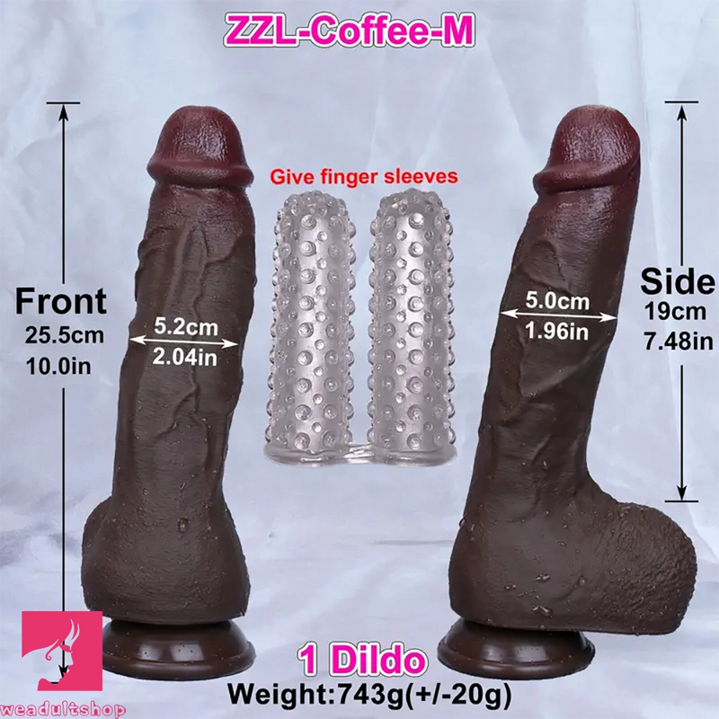 8.85in 10in 10.8in 11.8in Realistic Prostate Double Layer Large Silicone Dildo