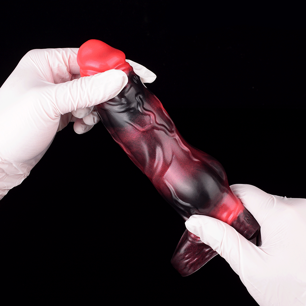 7.09in Silicone Cock Sleeve Knot Dildo Vibrating Hollow Cock Ring Penis Toy