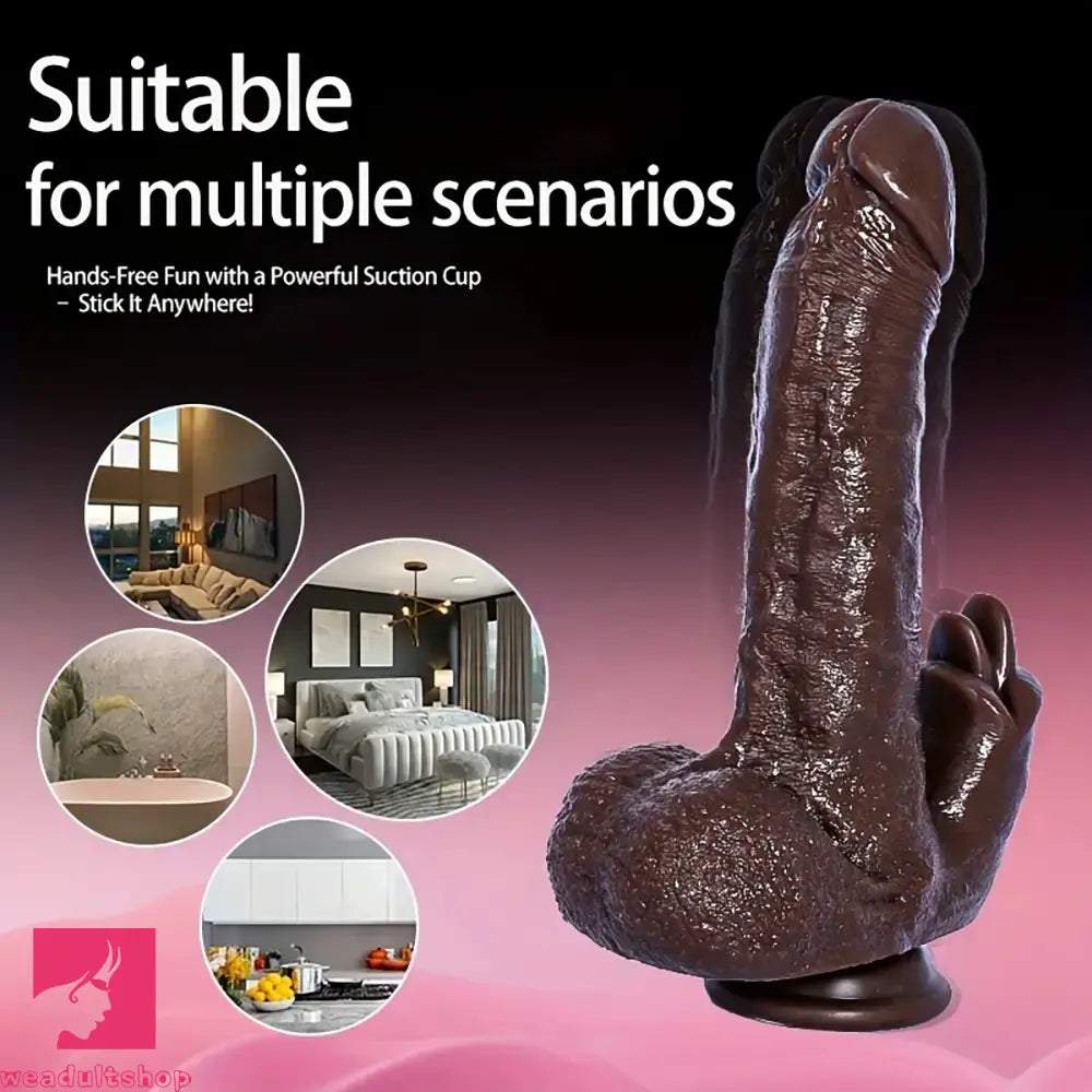 8.82in Compact Electric Heating Vibrating Auto Dildo With Realistic Prostate