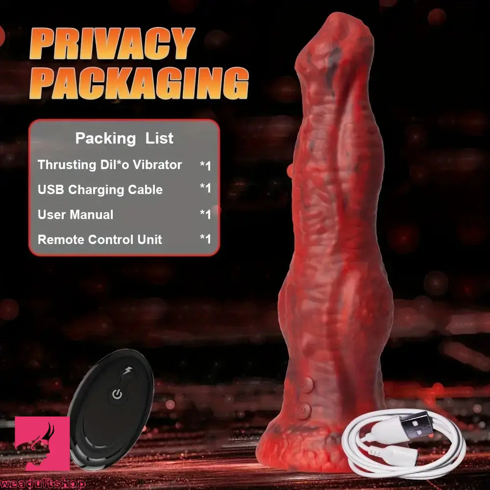 8.86in Big Monster Dildo Vibrating Thrusting Muscle Silicone Soft Dildo