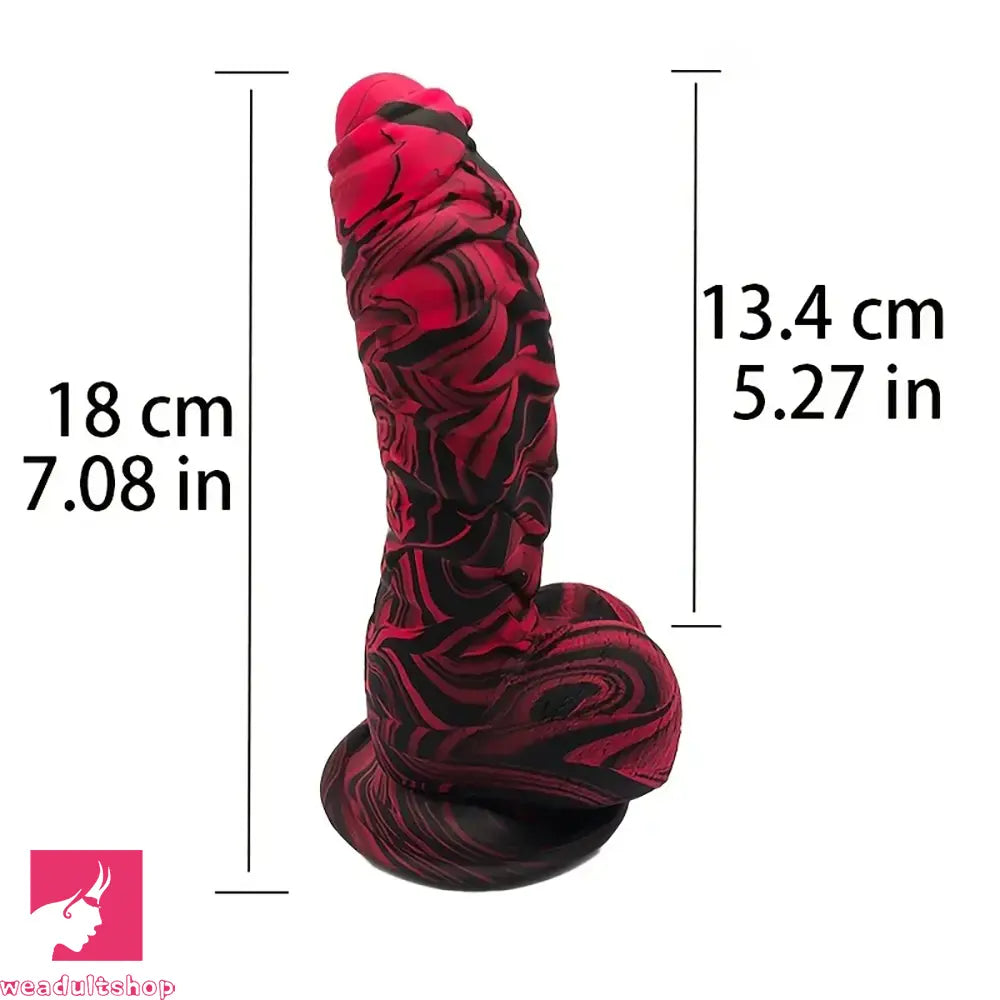 7.08in Caterpillar Scale Realistic Uncut Fantasy Dildo Female Clit Masturbator