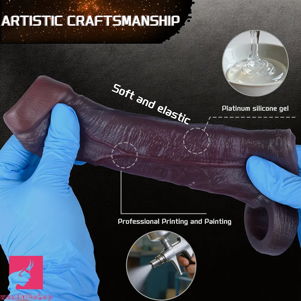 5.9in Platinum Silicone Thicken Delayed Penis Sleeve For Hollow-out Design