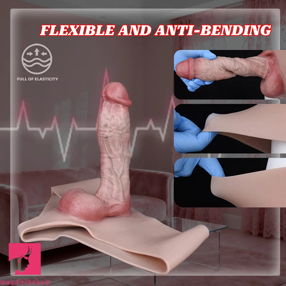9.13in Real Skin Silicone Hollow Strap on High-Quality Dildo Panty Toy