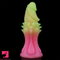8.66in Silicone Spiked Fantasy Dildo Colorful Gradients Wearable Anal Plug
