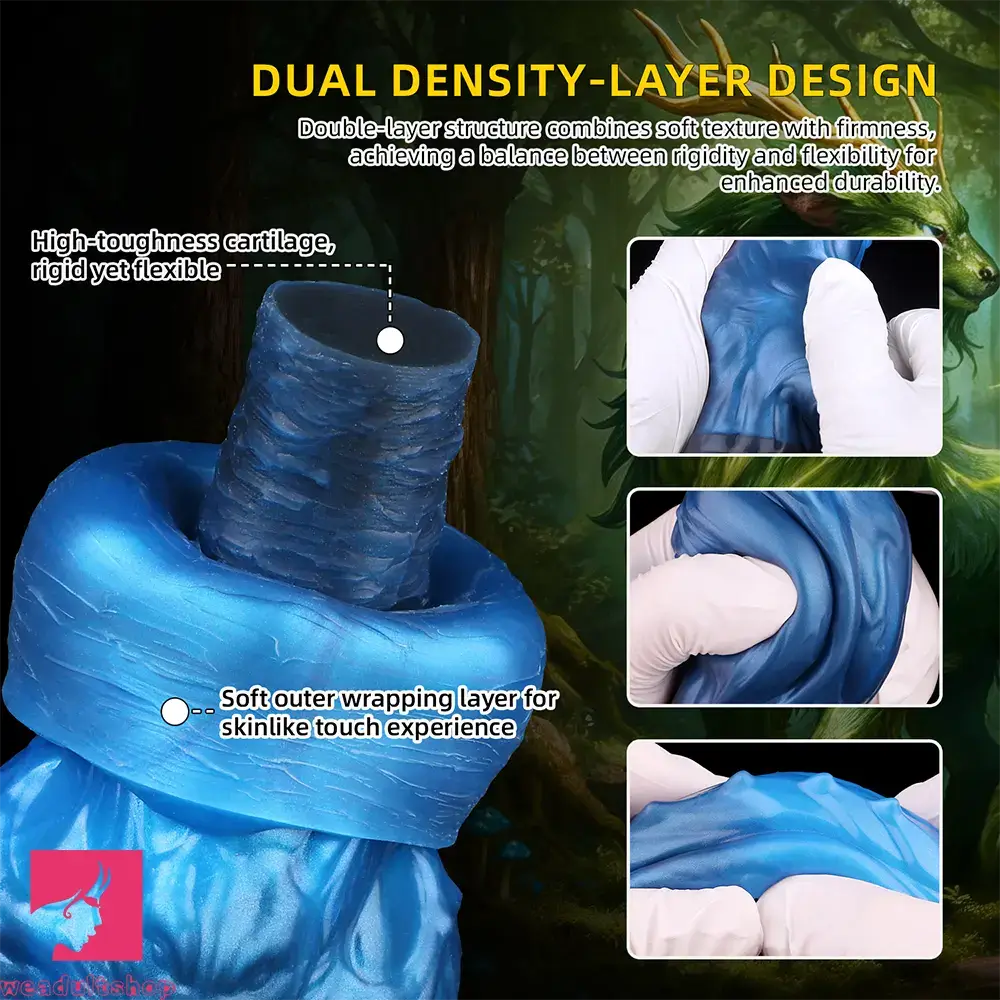 8.22in Dual Density Silicone Monster Knot Dildo Ultra Soft Penis Love Cock