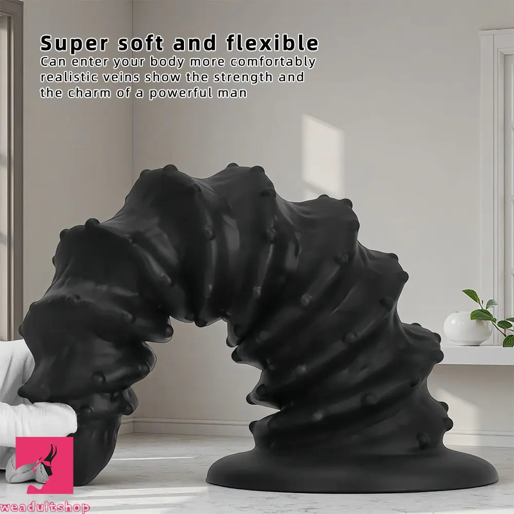 10.43in 12in 14.17in Extra-Big Long Threaded Silicone Sharp Head Dildo