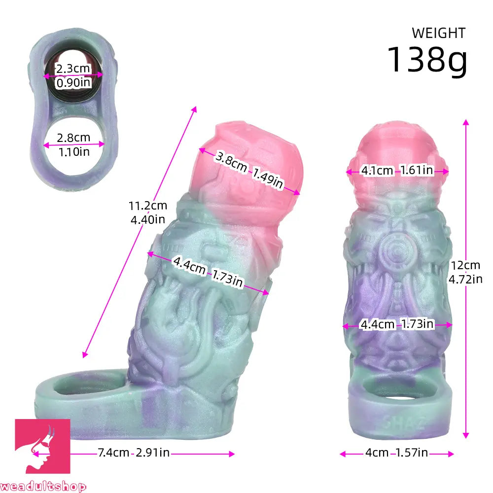 4.72in Nesting Maw SHAZ-3013 Fantasy Hollow Dildo Cock Sleeve Extension