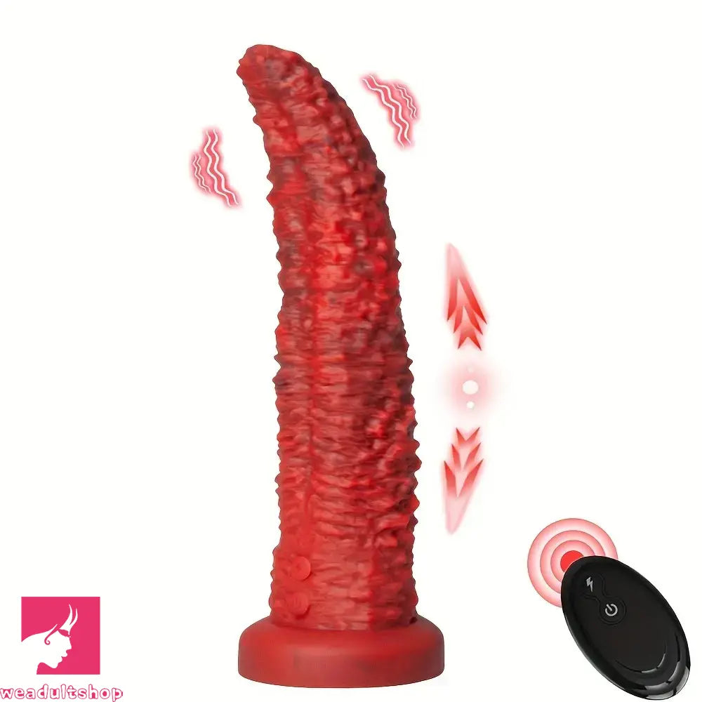 9.45in Monster Soft Odd Silicone G-Spot 10 Vibrating 3 Thrust Modes Dildo