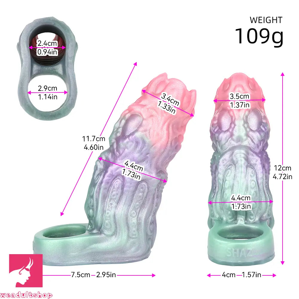 4.72in Abyssal Tendril SHAZ-3015 Fantasy Hollow Dildo Cock Sleeve Extension