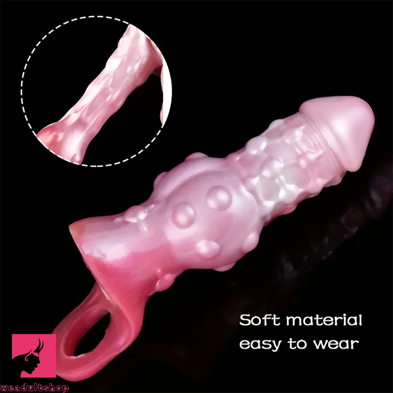 7.17in Silicone Hollow Silicone Cock Dildo Sleeve Sex Toy For Male Cock