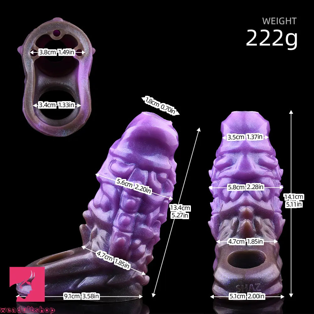 5.27in Dragon Beast Creature Fantasy Hollow Silicone Soft Dildo Sleeve
