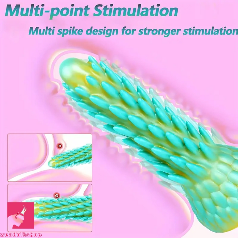 7.7in Dragon Design Spiked Silicone Dildo Monster Butt G Spot Massager
