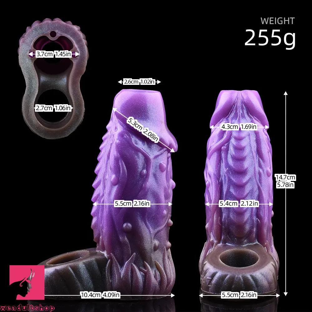 5.78in Beast Creature Fantasy Hollow Dildo Sleeve For Cock Enlargement