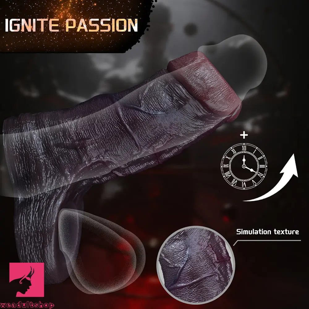 4.13in 4.8in 6.42in Real Skin Platinum Silicone Dildo Sleeve Male Cock Sex Toy