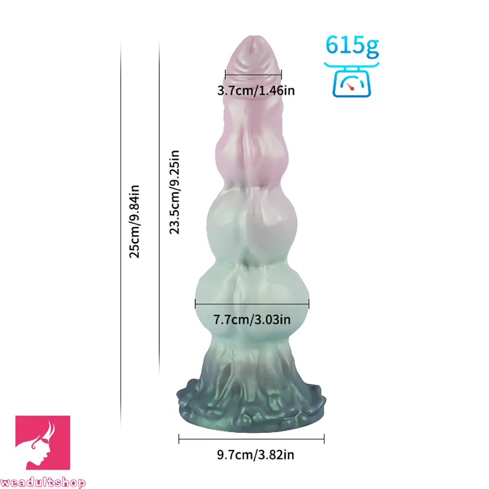 9.84in Knot Design Silicone Soft Big Silicone Large Fat Suction Cup Dildo