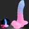 7.08in 9.05in Uncut Big Monster Animal Soft Silicone Luminous Clit Dildo