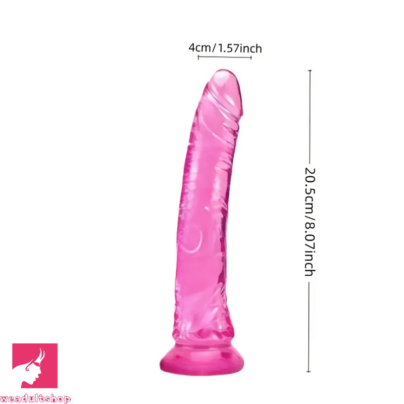 8.07in PVC Suction Cup Dildo Anal Masturbator For G-Spot Anal Dilation