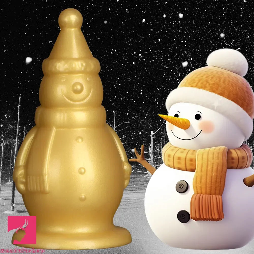 6.3in Snowman Silicone Soft Extra Golden Butt Plug Dildo For Clit Flirting