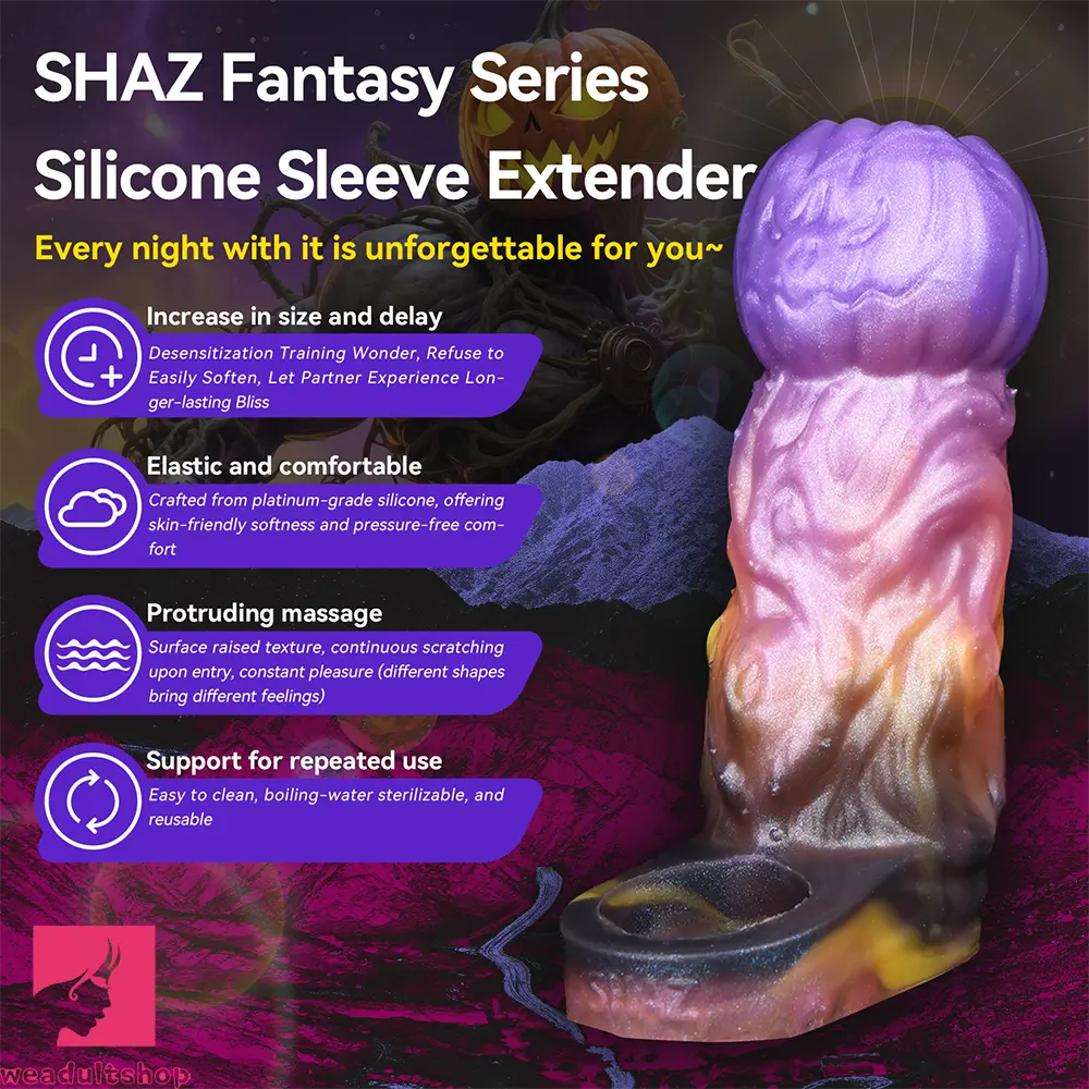 4.72in Ogma Fantasy Odd Silicone Soft Dildo Sleeve Cock Extender Toy