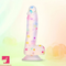 7.6in Colorful Jelly-Shaped Dildo Liquid Silicone Confetti Soft Cock Dildo