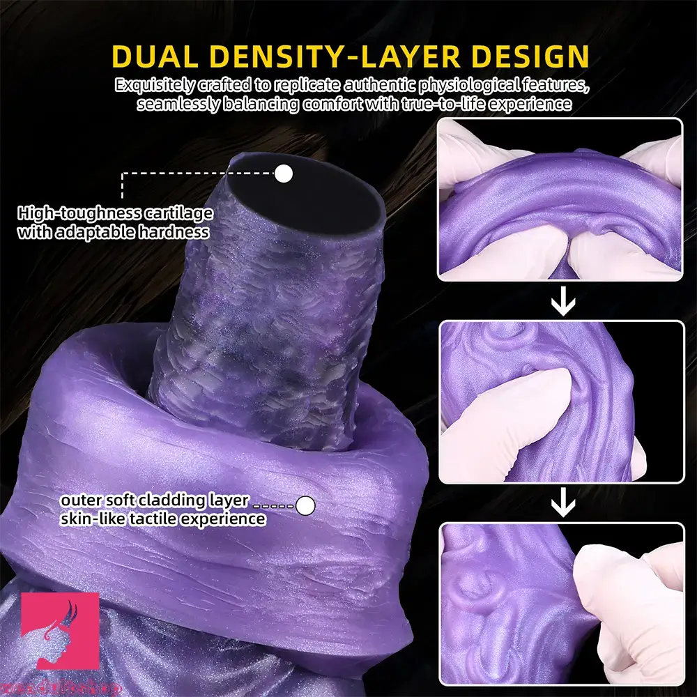 9.05in Tentacle Knot Silicone Dual Density Monster Dildo Anal Stimulator