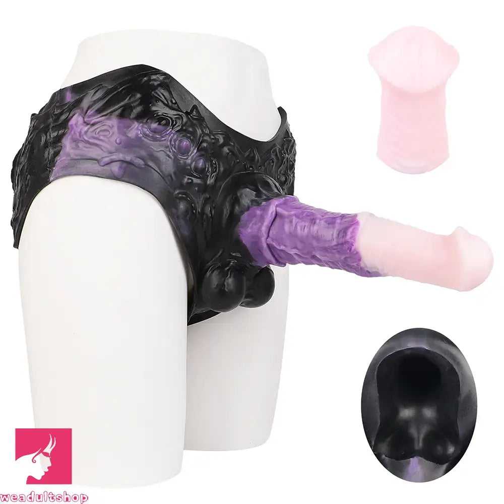 10.35in Silicone Strap-on Wearable Dildo Panty Horse Animal Hollow Cock Toy