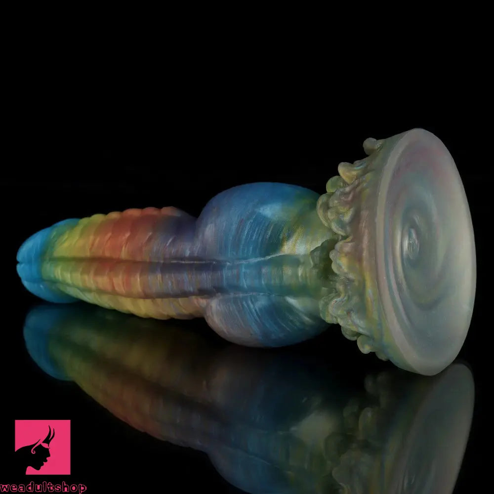 8.5in Multicolored Silicone Oddity Erectional Realistic Knot Anal Dildo