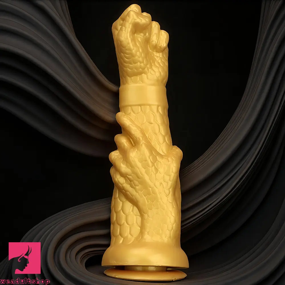 13in Golden Silicone Fist Large Prosthetic Arm Hand Dildo For Fist Hand