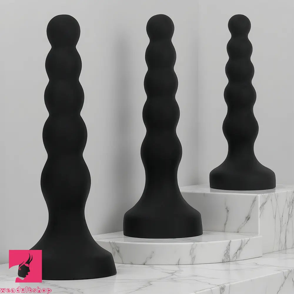 6.69in 8.66in 10.23in Black Silicone Soft Large Anal Plug Cock Dildo