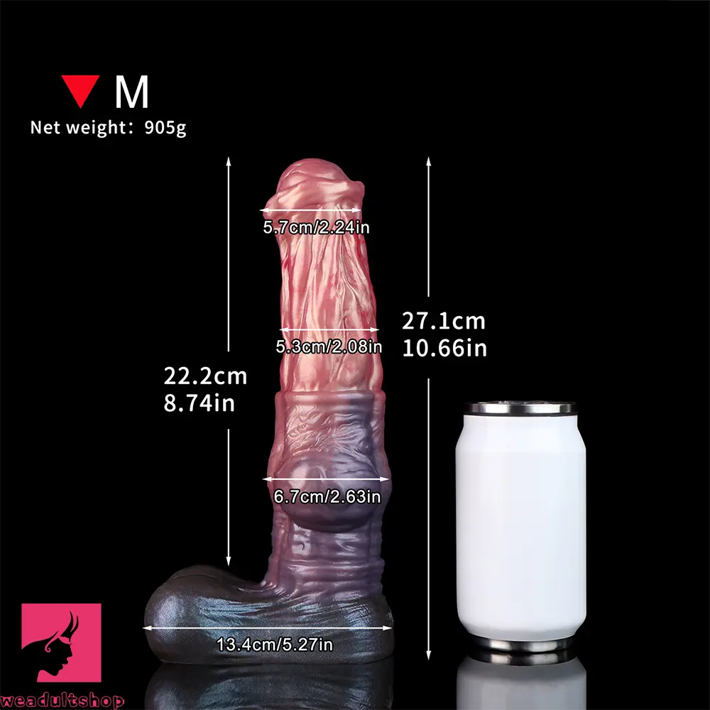 8.74in 10.66in 13.3in Fantasy Dual Layer Silicone Muscle Horse Cock Dildo