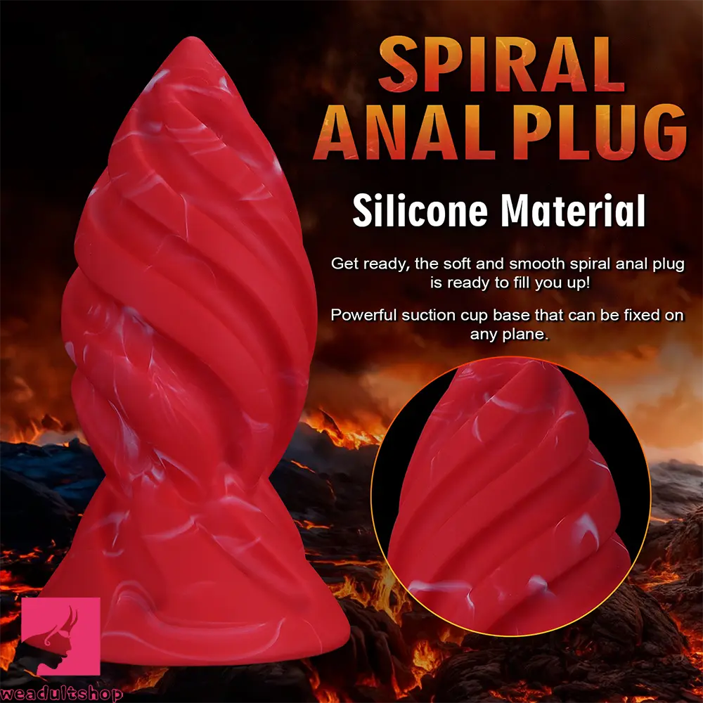 6.29in 7.48in 8.66in 9.84in Fantasy Spiral Butt Plug Dildo Lightweight Cock Toy