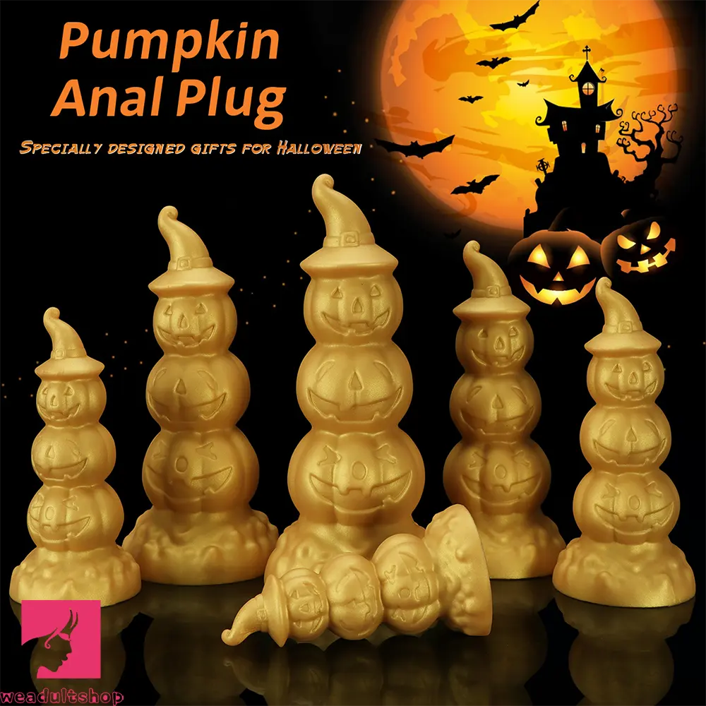 5.9in 6.69in 7.48in 8.26in 9.05in 9.84in Halloween Pumpkin Butt Plug Dildo