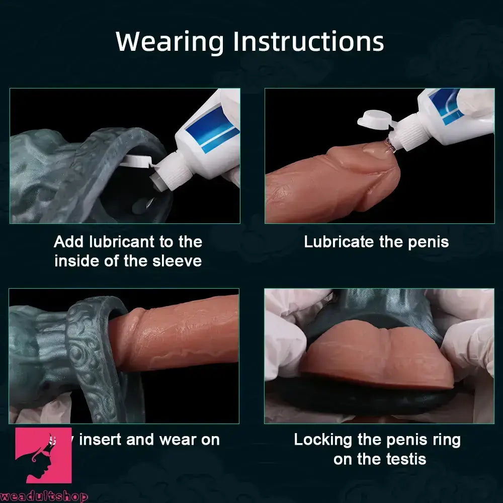 8.85in Platinum Liquid Silicone Penis Sleeve Dildo For Thickening Real Toy