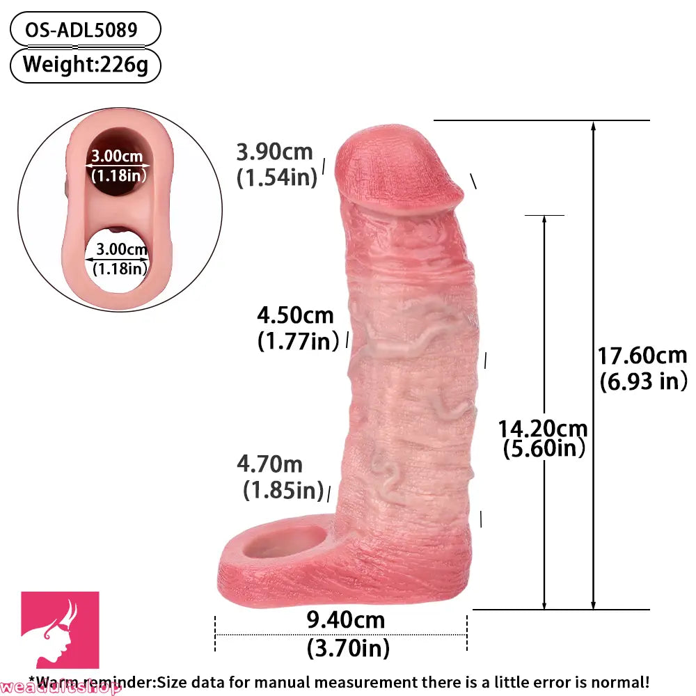 6.93in Soft Lifelike Cock Sleeve Dildo For Couples Gay Sex Using Love