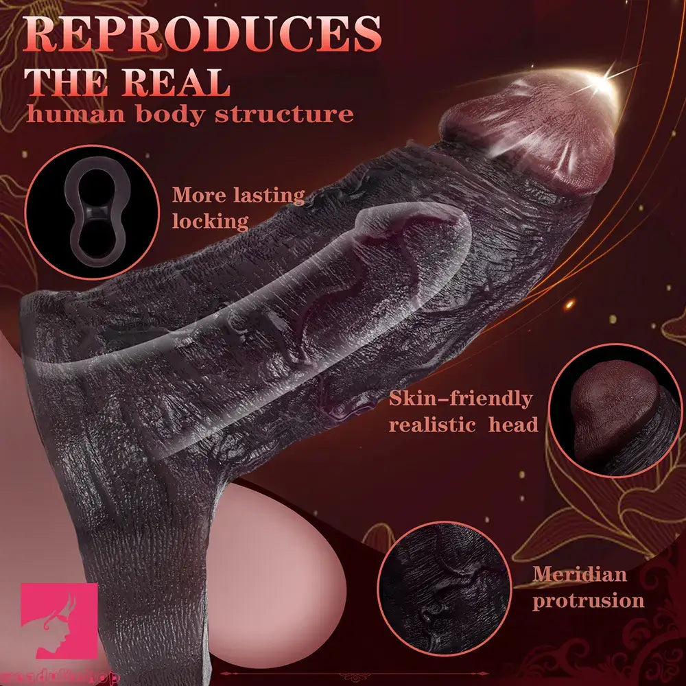 4.96in 6.42in Body-Safe Silicone Ultra-Realistic Penis Sleeve Love Dildo