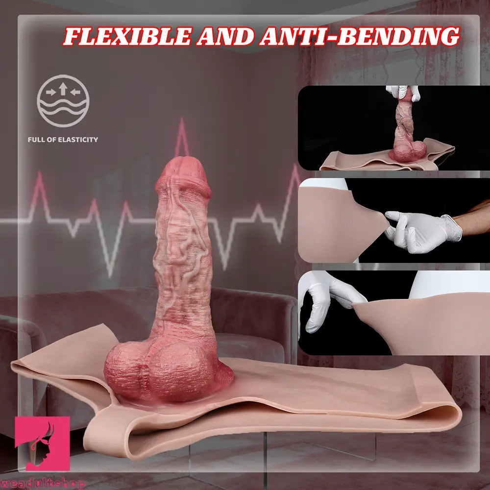 7.36in Hollow Lifelike Strap on Dildo Panty Protruding Veins Realistic Toy