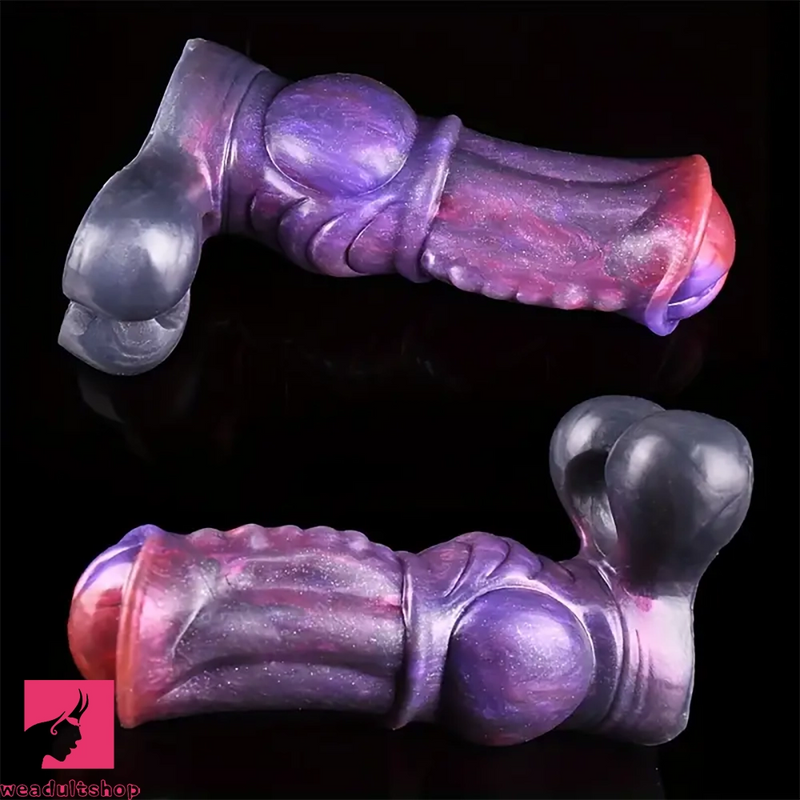 6.54in Silicone Anti-Detachment Ring Flexible Horse Dildo Soft Penis Sleeve