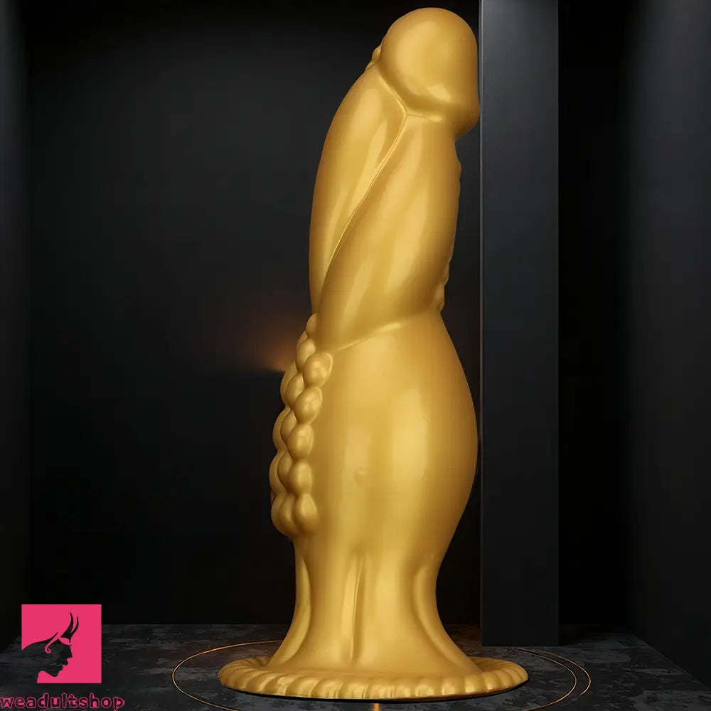 13.78in Golden Soft Silicone Big Fantasy Highquality Material Anal Dildo