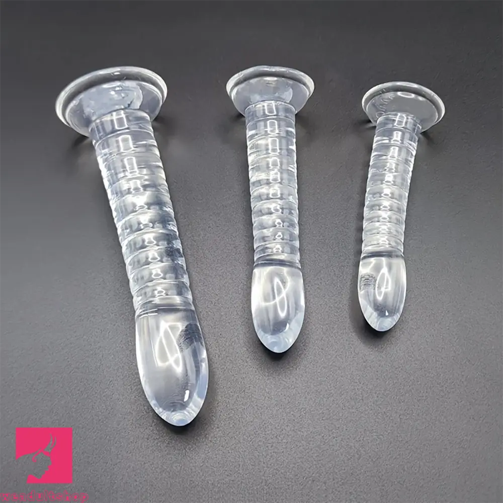 4.92in 5.7in 6.88in Transparent Thread Simulation Penis Crystal G Spot Dildo