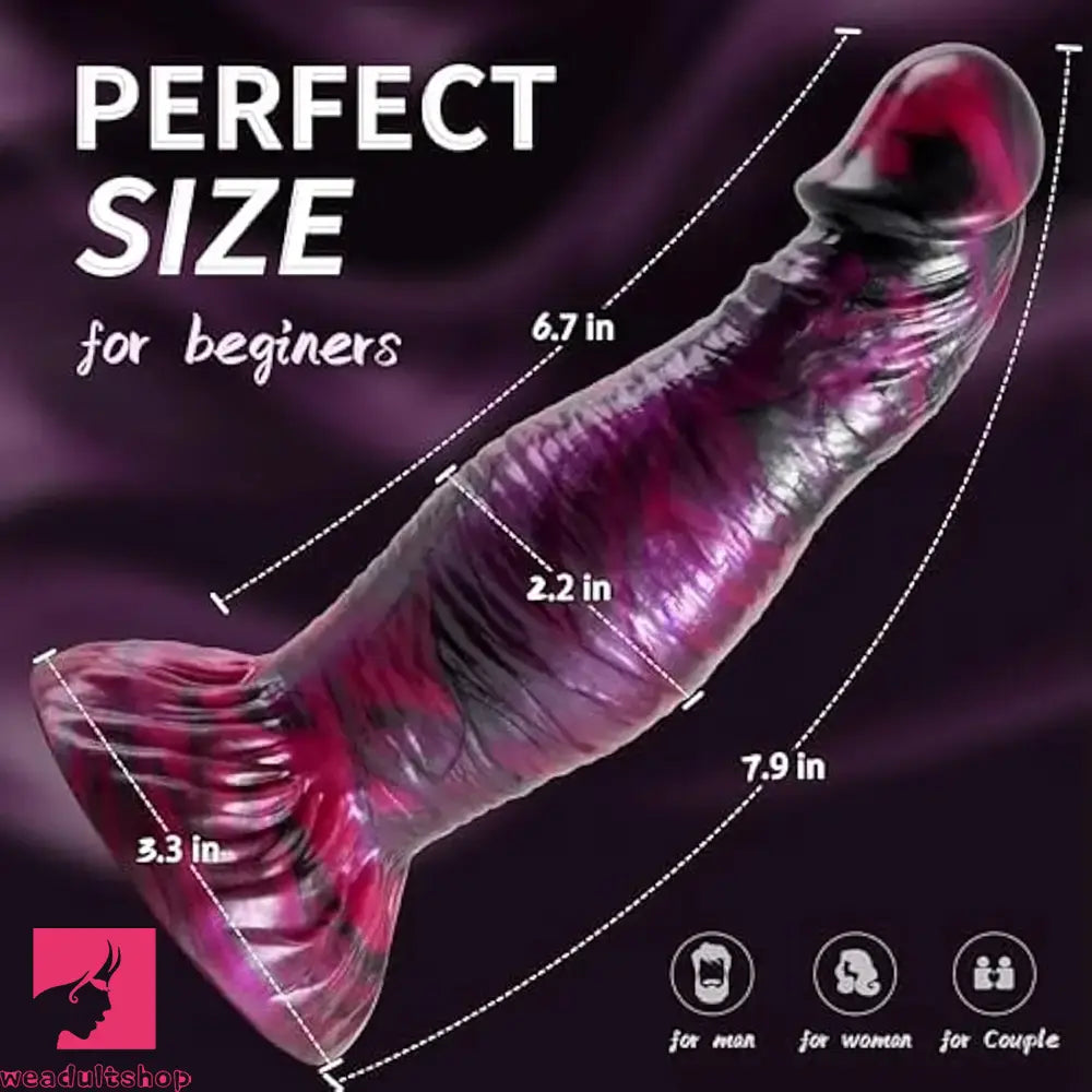 7.9in Monster Dildo For Beginners Odd Silicone Dildo For Hands-Free Sex