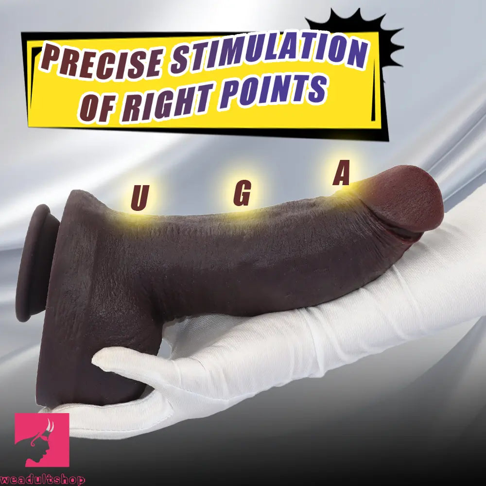 10.64in Real Skin Thick Big Silicone Curved Dildo For Vaginal Flirting Toy